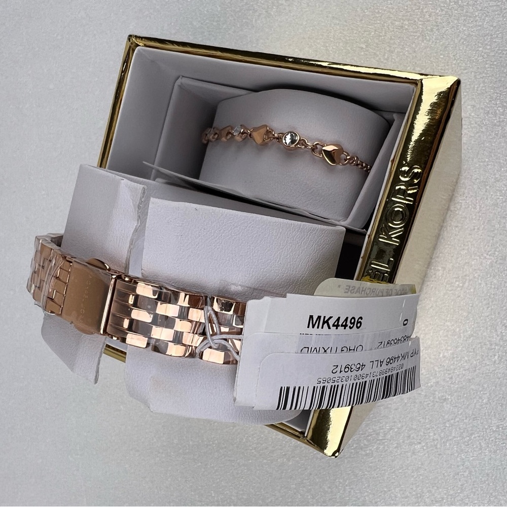 (No battery)Michael Kors Women's Mini Pyper Rose Gold-Tone 32mm Watch /Bracelet - Picture 4 of 6